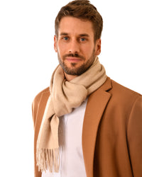 Écharpe de cachemire unie Nature claire