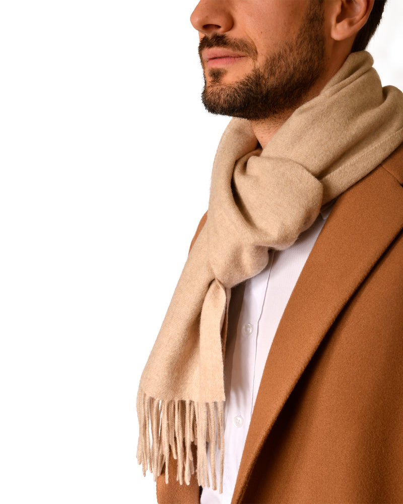 Écharpe de cachemire unie Nature claire