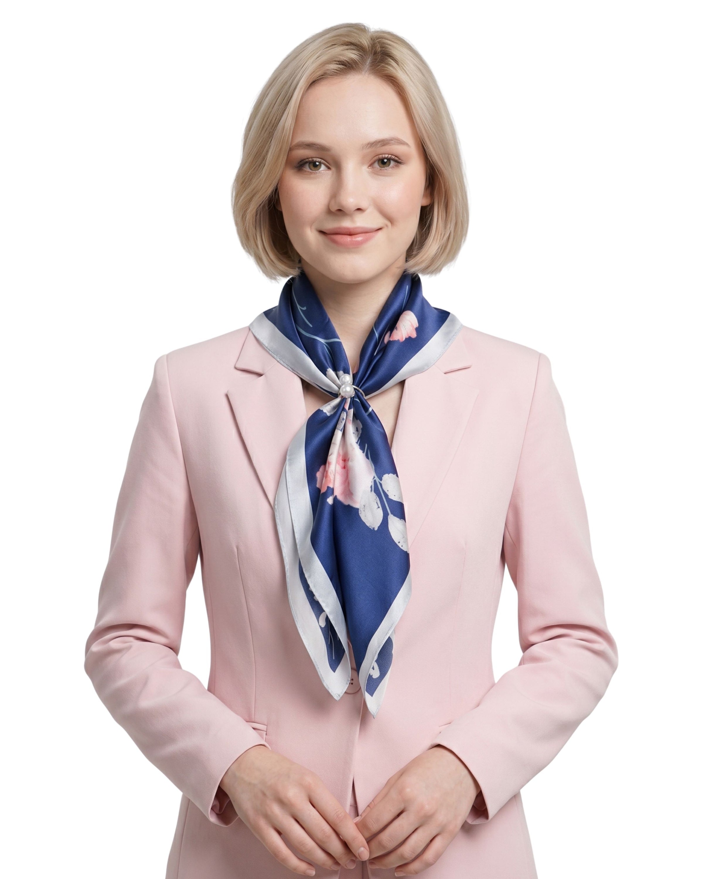 Seidentuch Premium quadratisch  64x64cm, Mohnblüte rosa