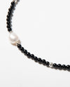 Perlenkette Karneol schwarz "Audrey"
