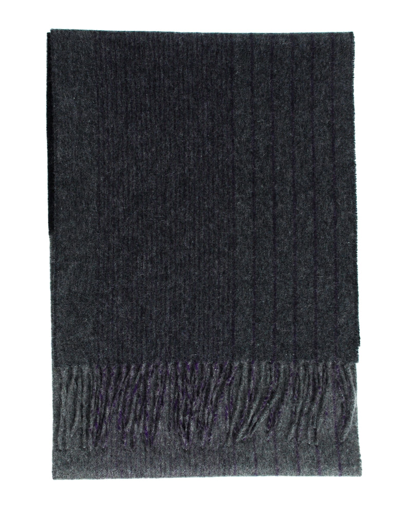zweifarbiger Schal Damen und Herren aus 100% Kaschmir, gewebt gestreift violett