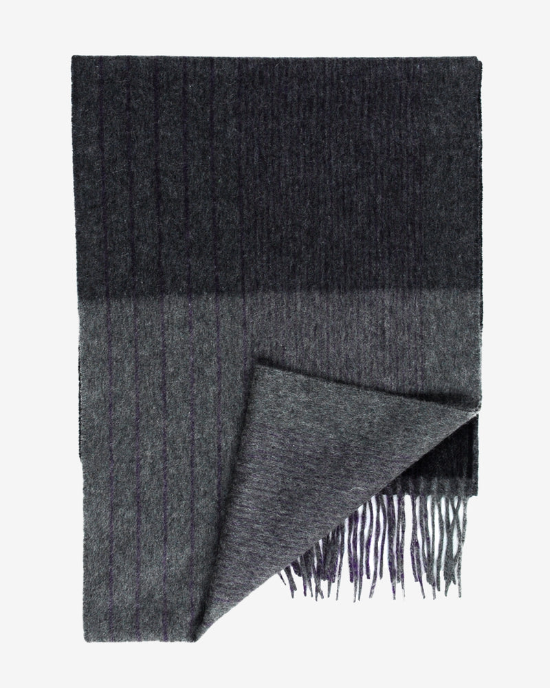 zweifarbiger Schal Damen und Herren aus 100% Kaschmir, gewebt gestreift violett