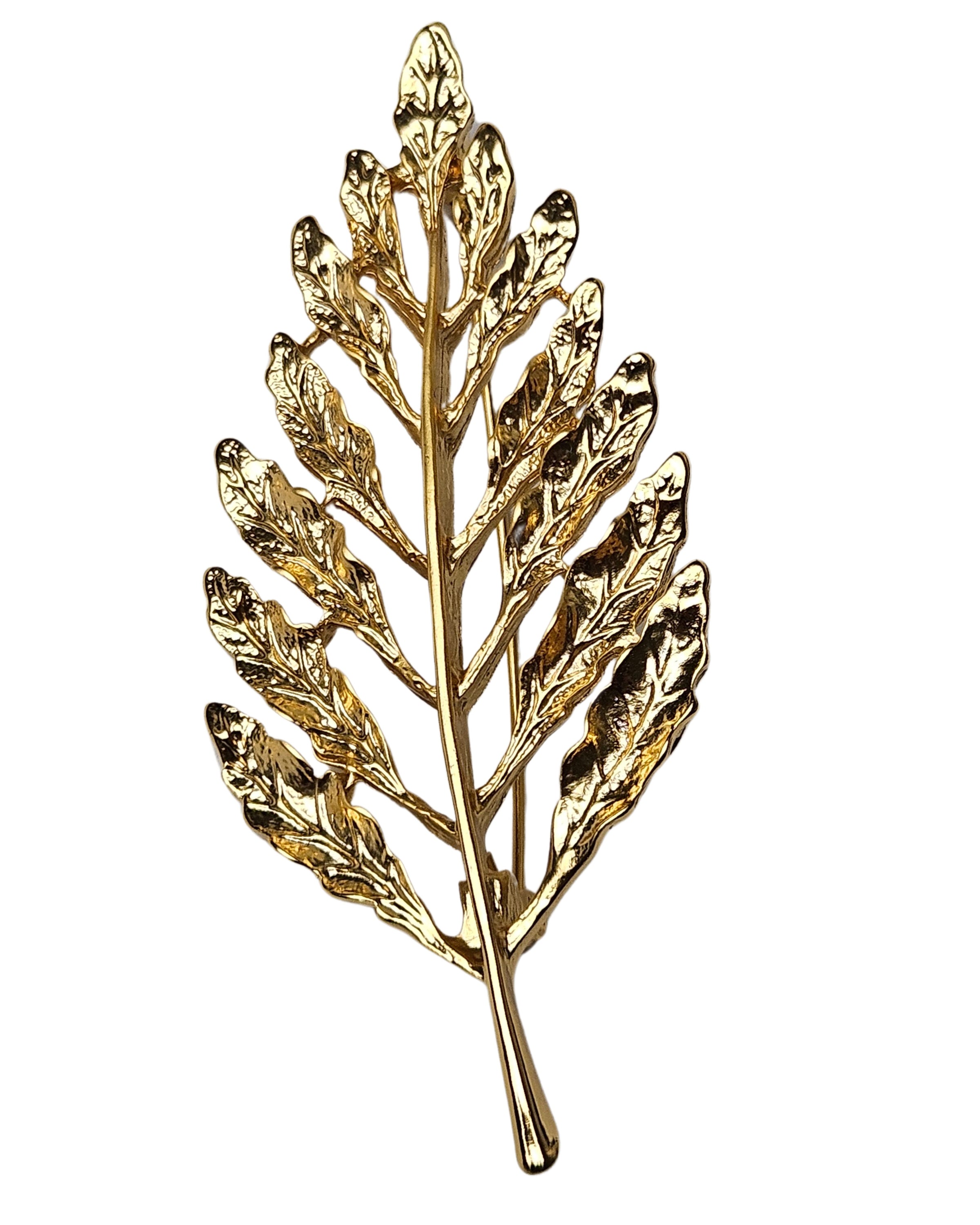 Brosche "goldenes Blatt ", goldenfarbe