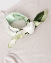 Silk scarf premium square lotus and goldfish 53x53