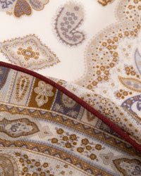 Seidentuch Wolle und Seide quadratisch  64x64cm, Paisley beige
