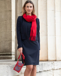 Écharpe de cachemire rouge unie