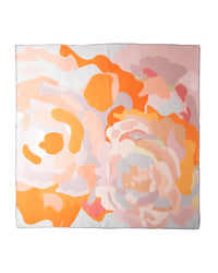 Seidentuch Premium quadratisch 86x86cm handrolliert, Rosentuscherei orange