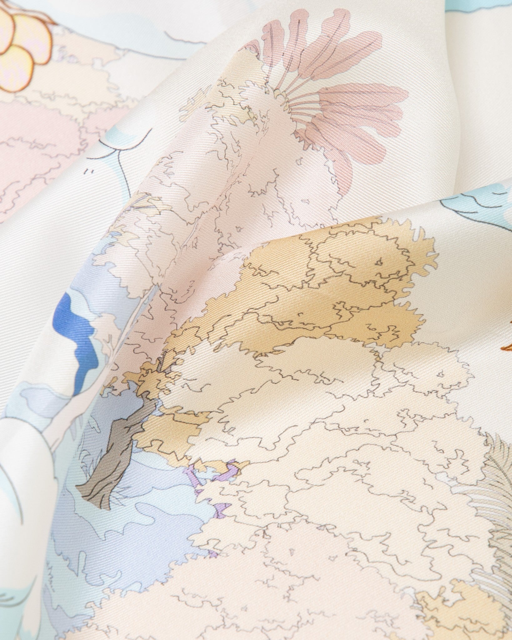 Seidentuch Premium Twill-Seide quadratisch 64x64cm, Sky Garden flieder