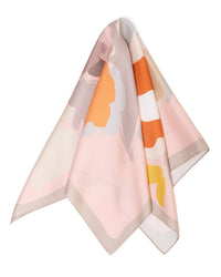 Seidentuch Premium Twill-Seide quadratisch 64x64cm, Wiesenblumen aprikose