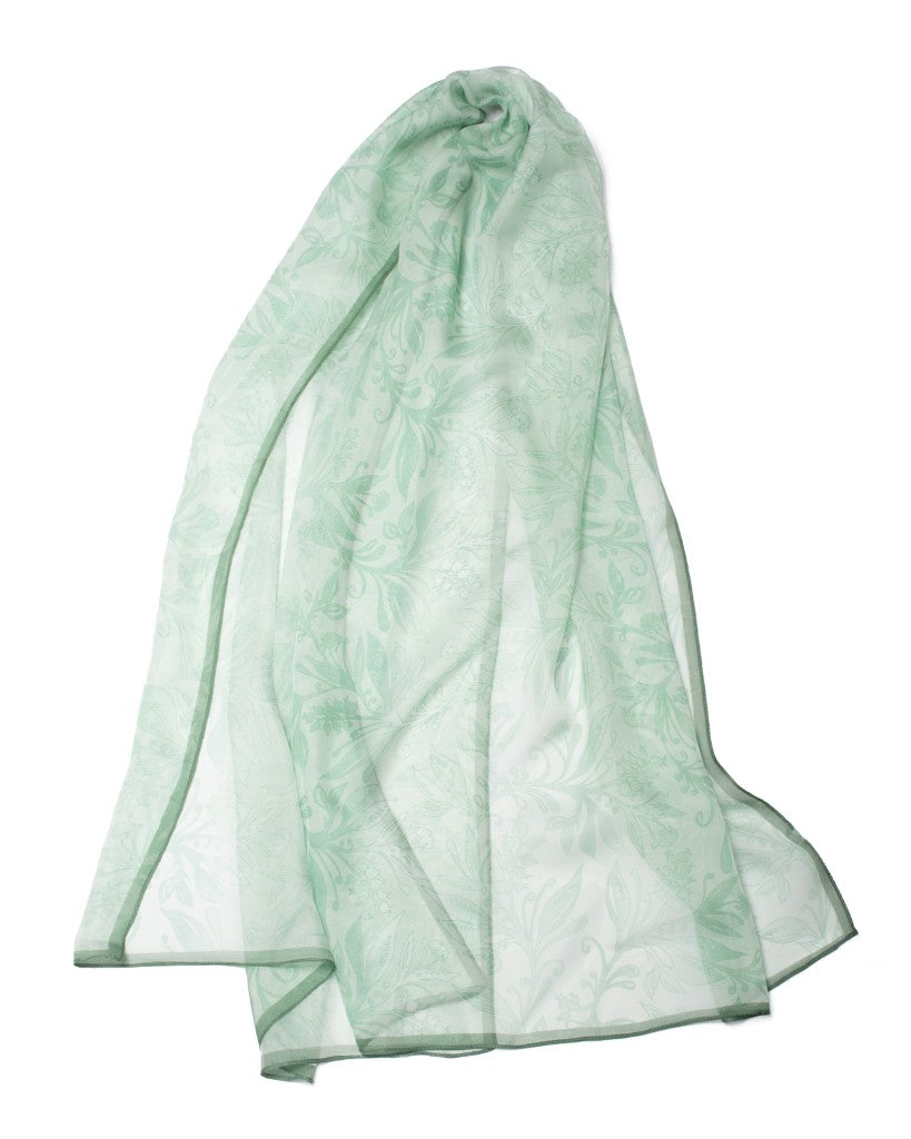 Mousseline de soie fleurs délicates70 x 180 cm