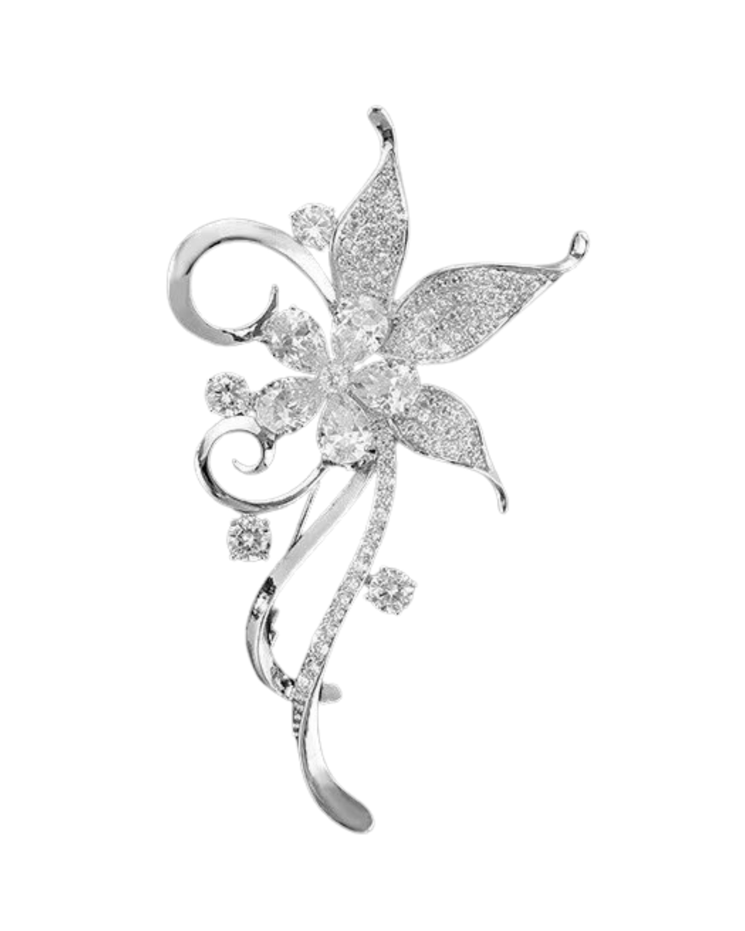 MayTree Brosche "Elfenblüte" , mit Strass-Steinen