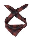 Men's silk scarf plaid wine red