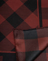 Men's silk scarf plaid wine red