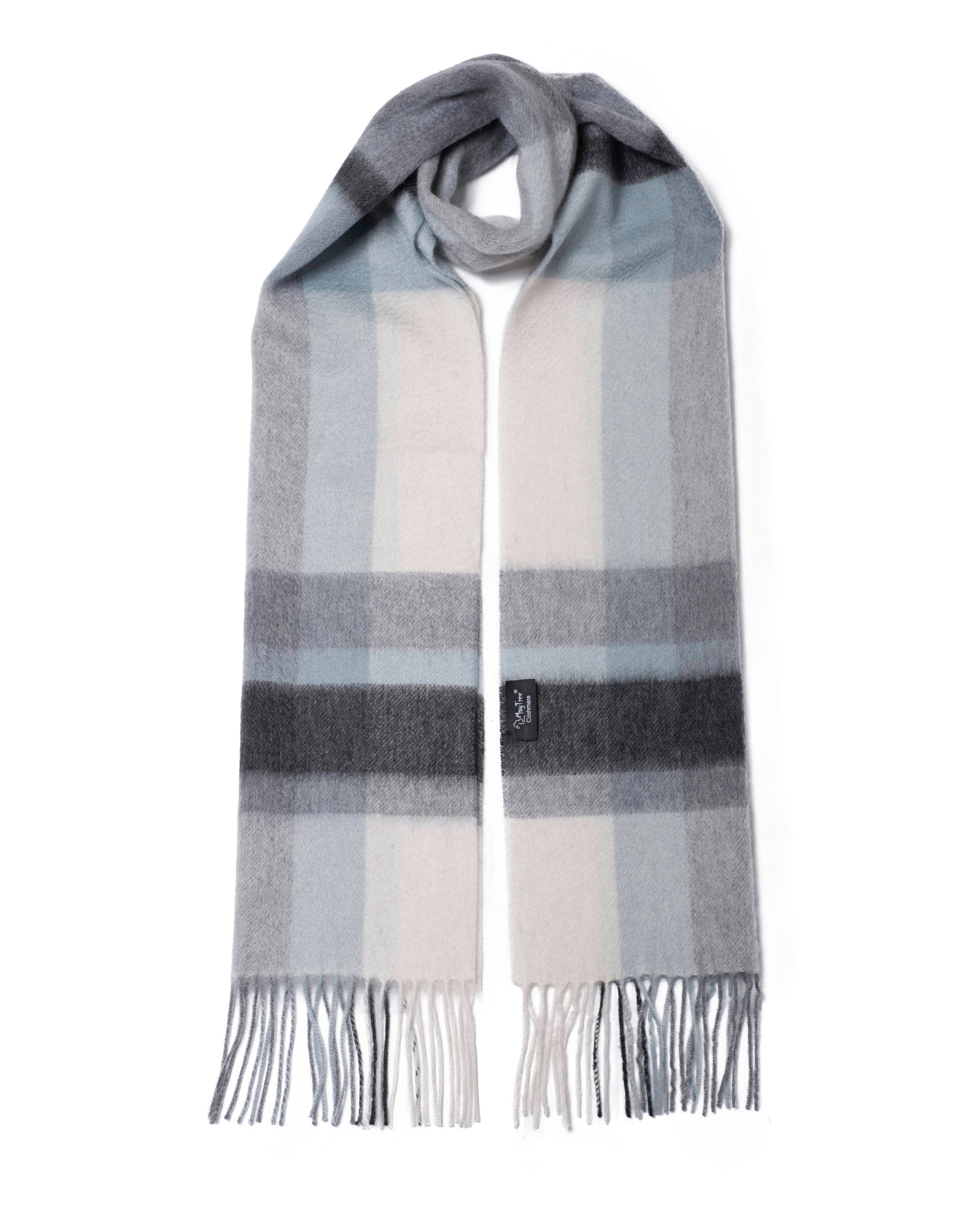 Écharpe de cachemire Tartan divers gris