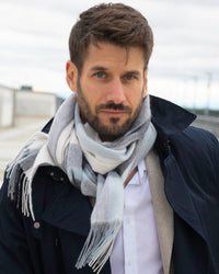 Écharpe de cachemire Tartan divers gris