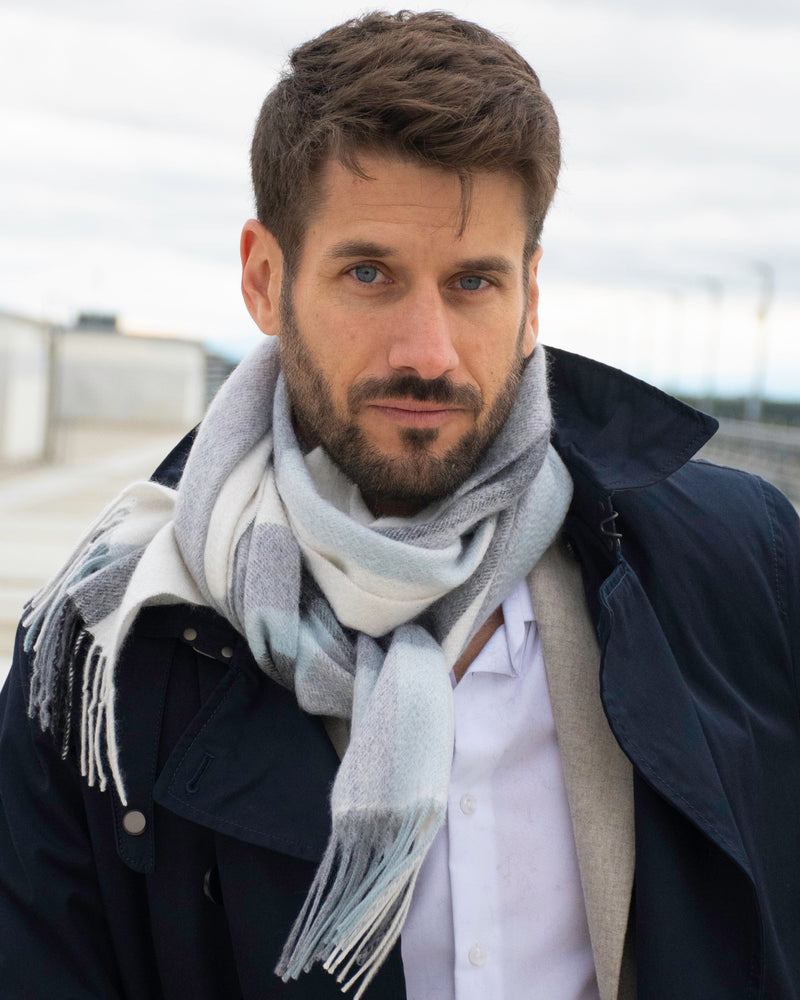 Écharpe de cachemire Tartan divers gris