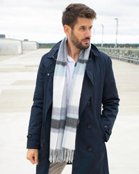 Écharpe de cachemire Tartan divers gris