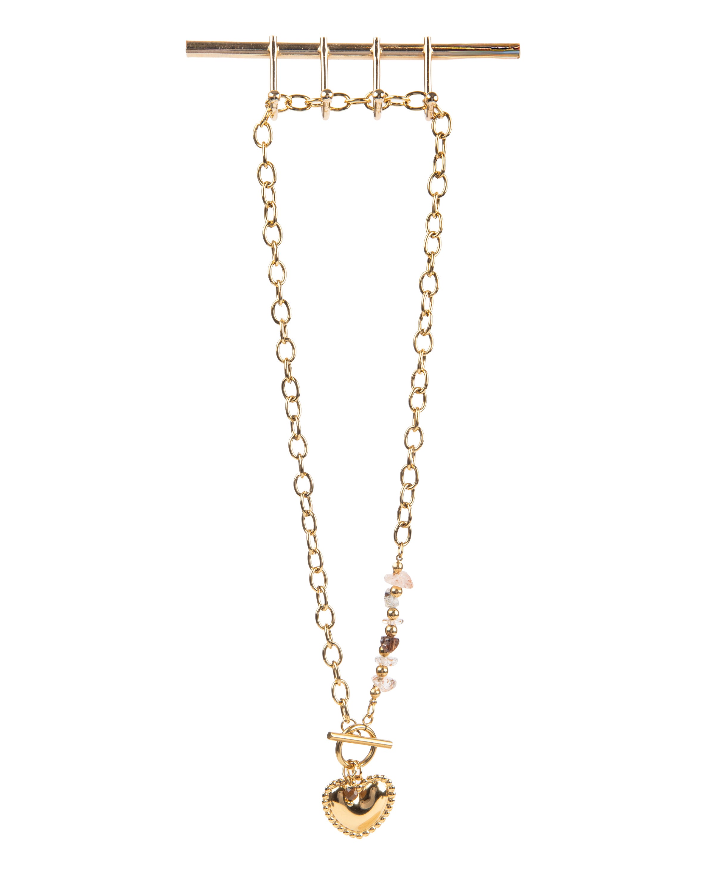 Edelstahl Kette 18K vergoldet mit einem Herzanhänger