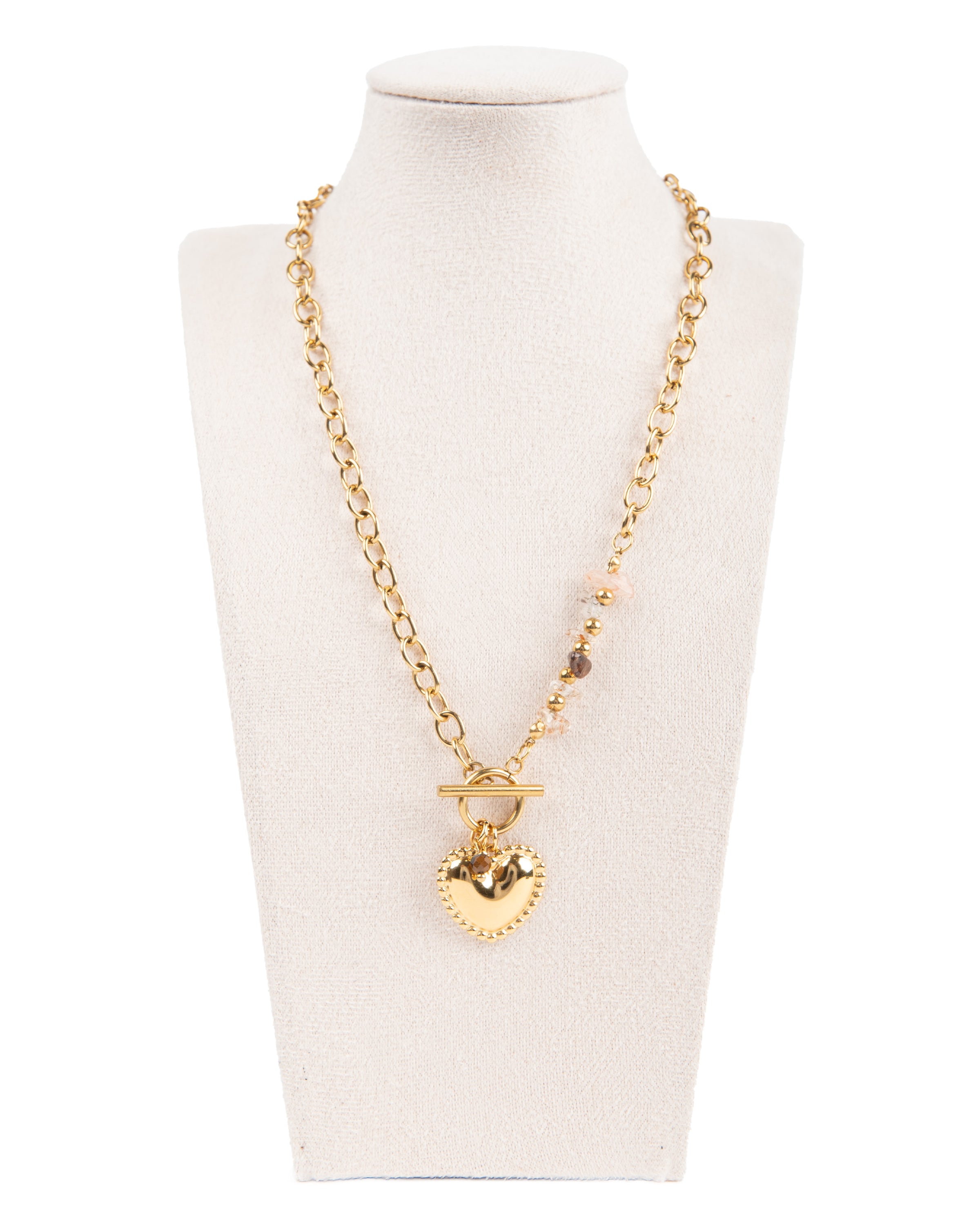 Edelstahl Kette 18K vergoldet mit einem Herzanhänger