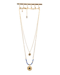 Edelstahl Kettenset 18K vergoldet  Stern und Sonne