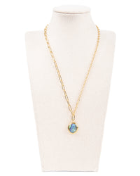 Edelstahl Kette 18K vergoldet mit Abalone Anhänger