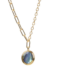 Edelstahl Kette 18K vergoldet mit Abalone Anhänger