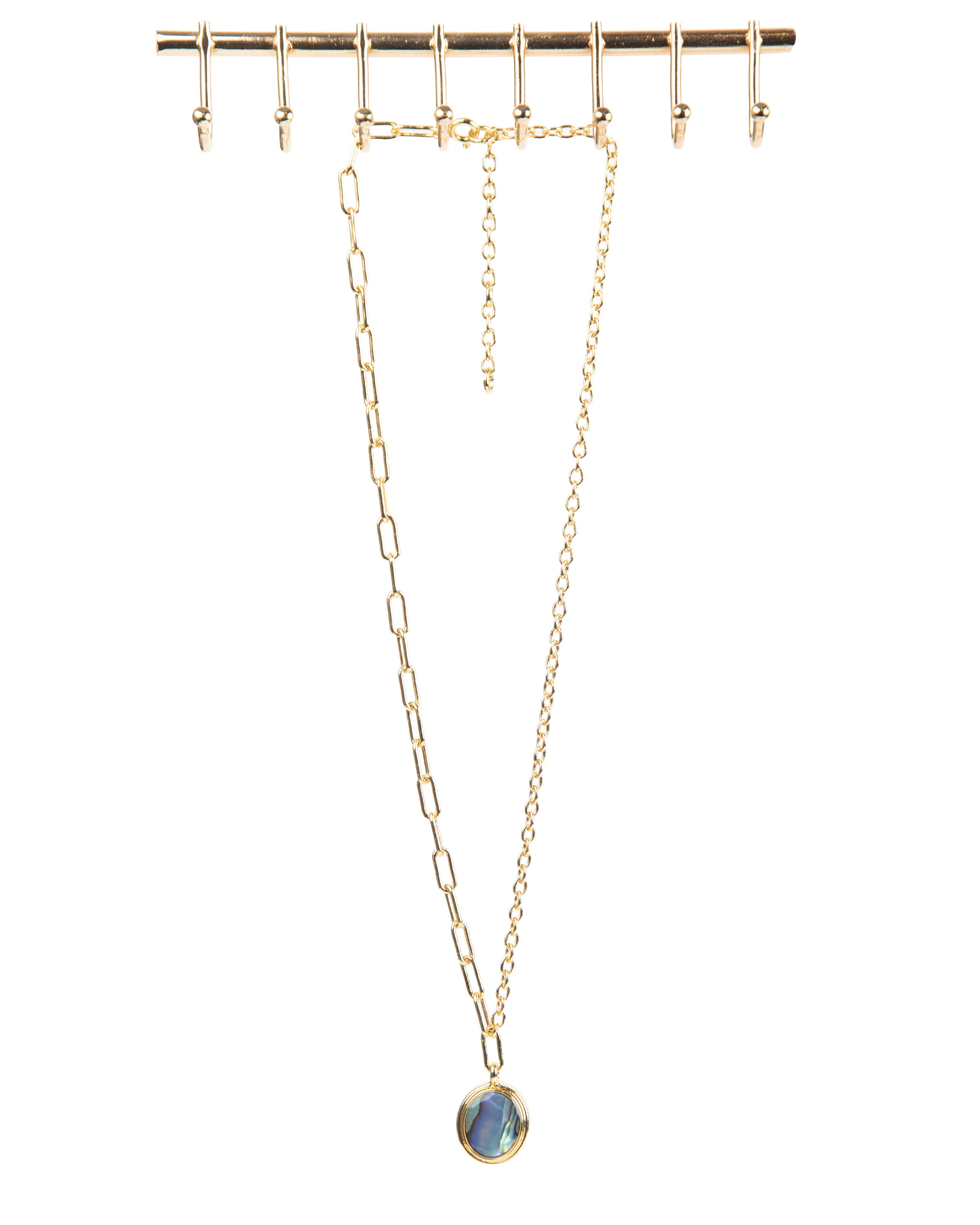 Edelstahl Kette 18K vergoldet mit Abalone Anhänger