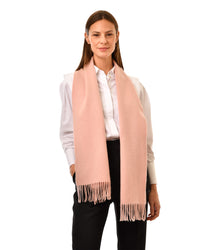 Echarpe 100% cachemire, 180 x 30, tissée, uni rose