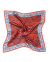 Seidentuch quadratisch Farn 53x53cm orange grau, Nickituch, bandana-Schal