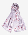 Silk scarf hibiscus gray