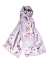 Silk scarf hibiscus gray