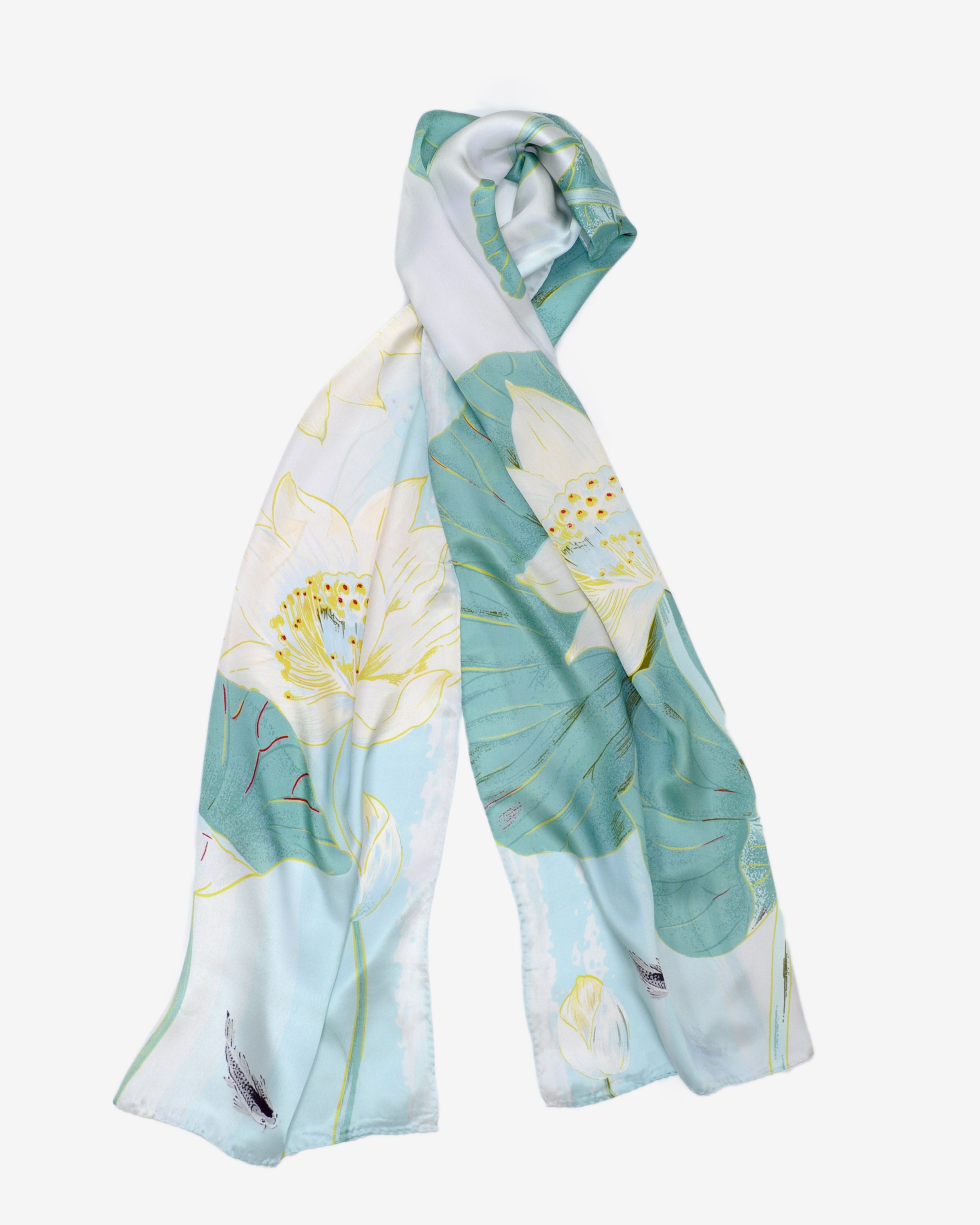 Foulard en soie Lotus 55 x 175 cm