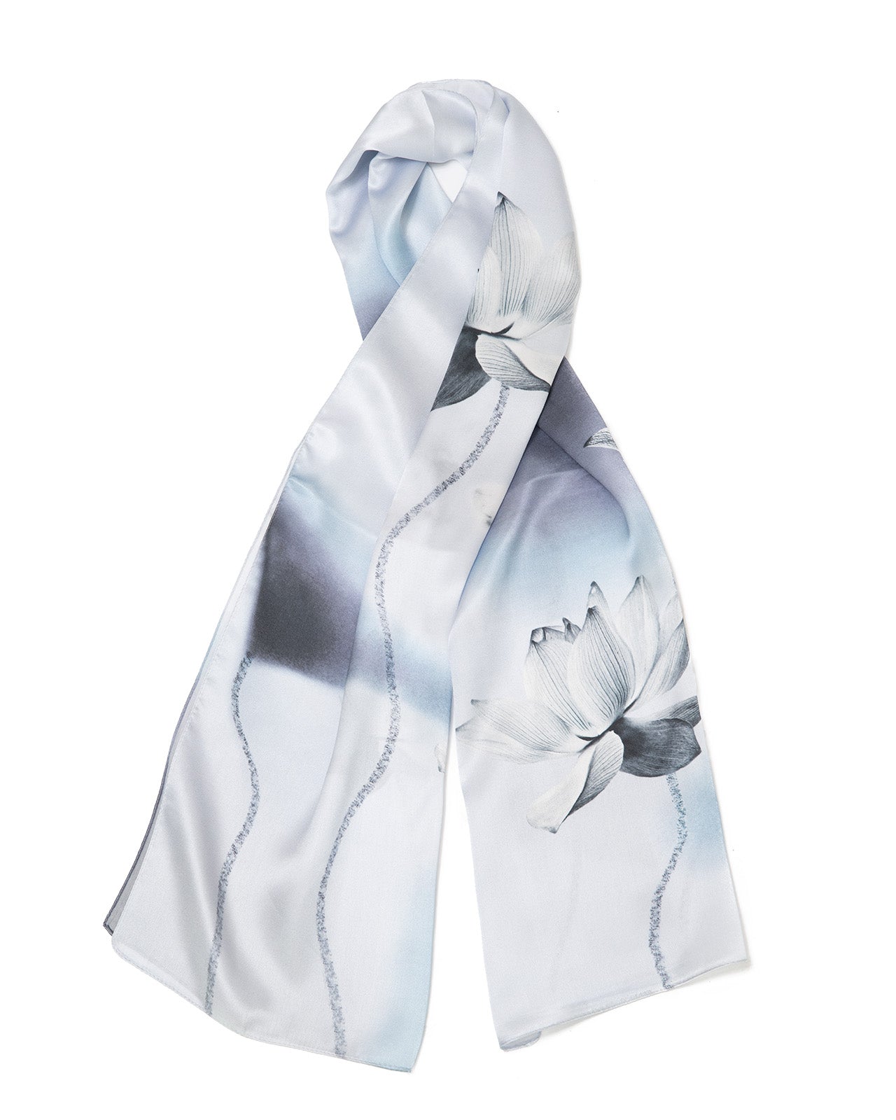 Foulard en soie Lotus Grazie 55 x 175 cm