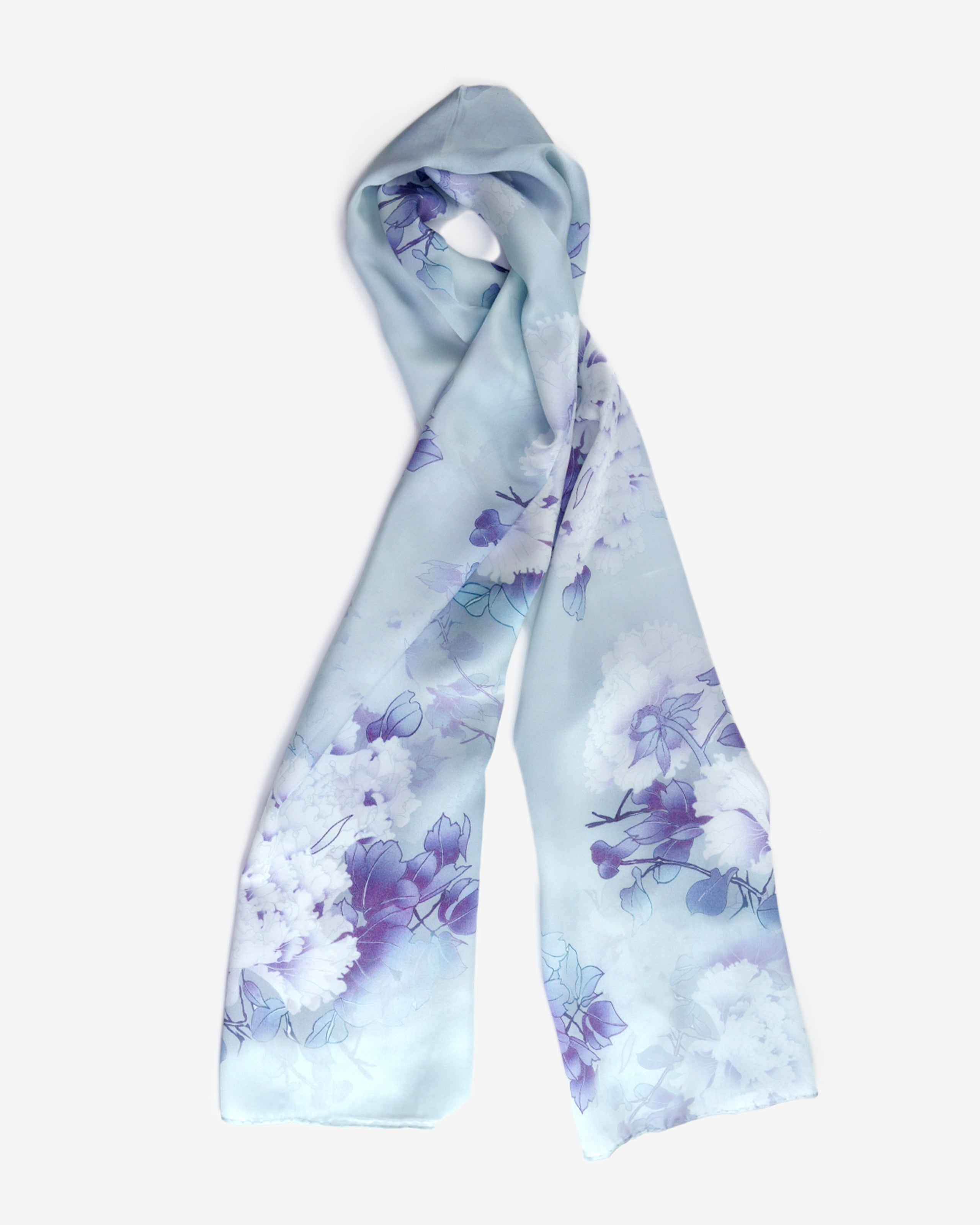 Silk Scarf Flowers Peony 55 x 175 cm – MayTree