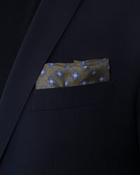 Men's silk scarf subtle pattern green