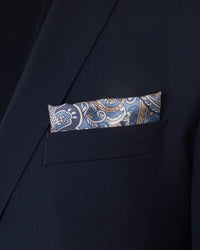 Men's silk scarf paisley light blue