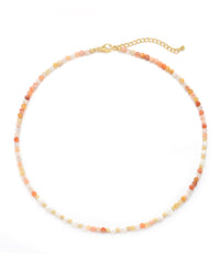 MayTree Edelsteinkette mit Karneolvariationen hell, vergoldet, 45 cm