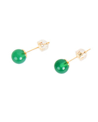 Ohrringe Calcedon grün – Eleganter Schmuck aus vergoldetem Edelstahl