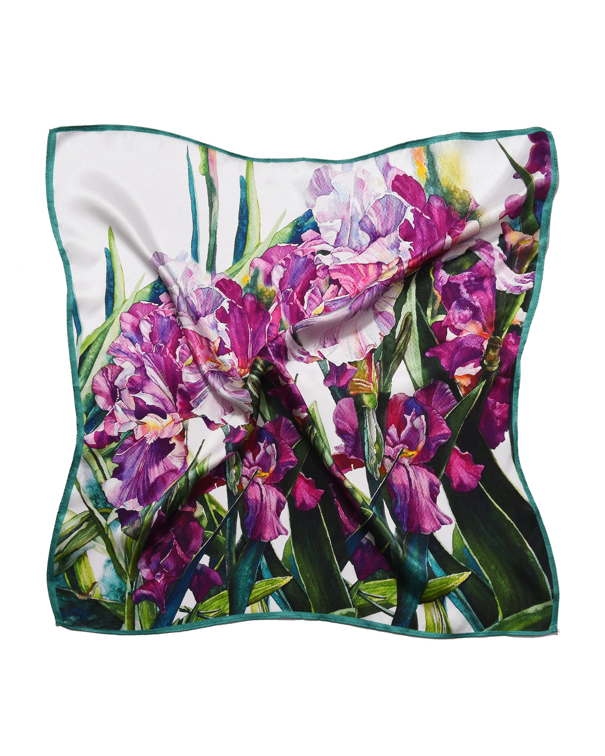 MayTree Seidentuch quadratisch Lilien – 53 × 53 cm, 100 % Seide