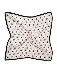 Seidentuch quadratisch Flower Dot 53x53 cm – 100 % Seide, weiß schwarz