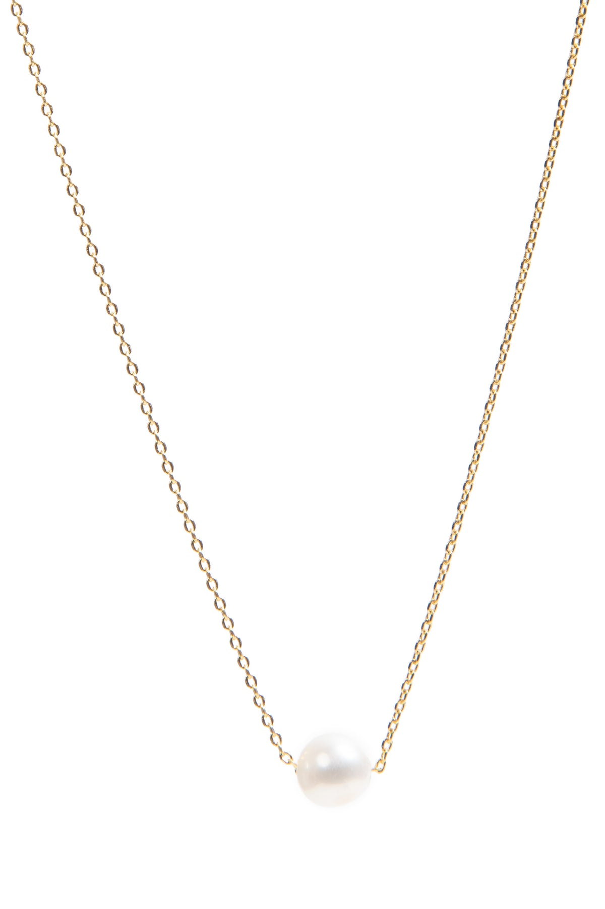 Kette vergoldet 18K mit einer Perle