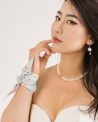 Seidenbandeau schmal beidseitig, playground  5 x 88 cm