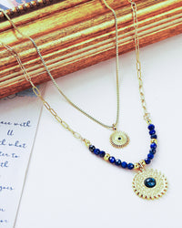 Edelstahl Kettenset 18K vergoldet  Stern und Sonne