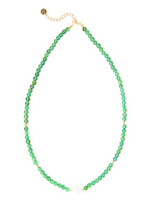 Perlen Kette "Audrey" grüner Chalcedon