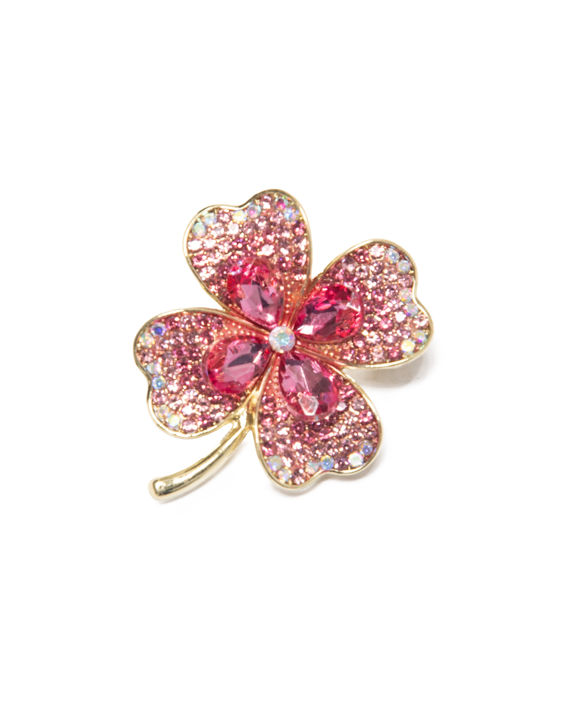 MayTree Brosche "Klee", rosa