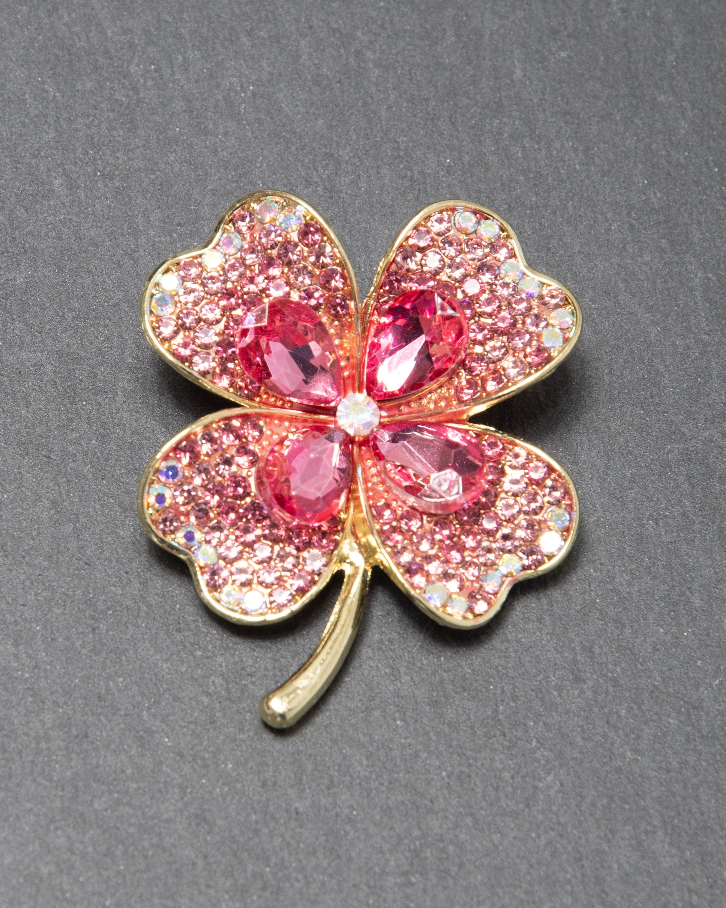 MayTree Brosche "Klee", rosa