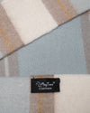Scarf 100% cashmere, tartan light blue, taupe, white