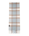 Scarf 100% cashmere, tartan light blue, taupe, white