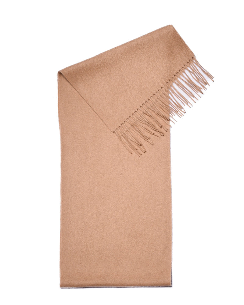 Cashmere scarf plain camel