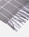 Écharpe en cachemire à carreaux fins gris